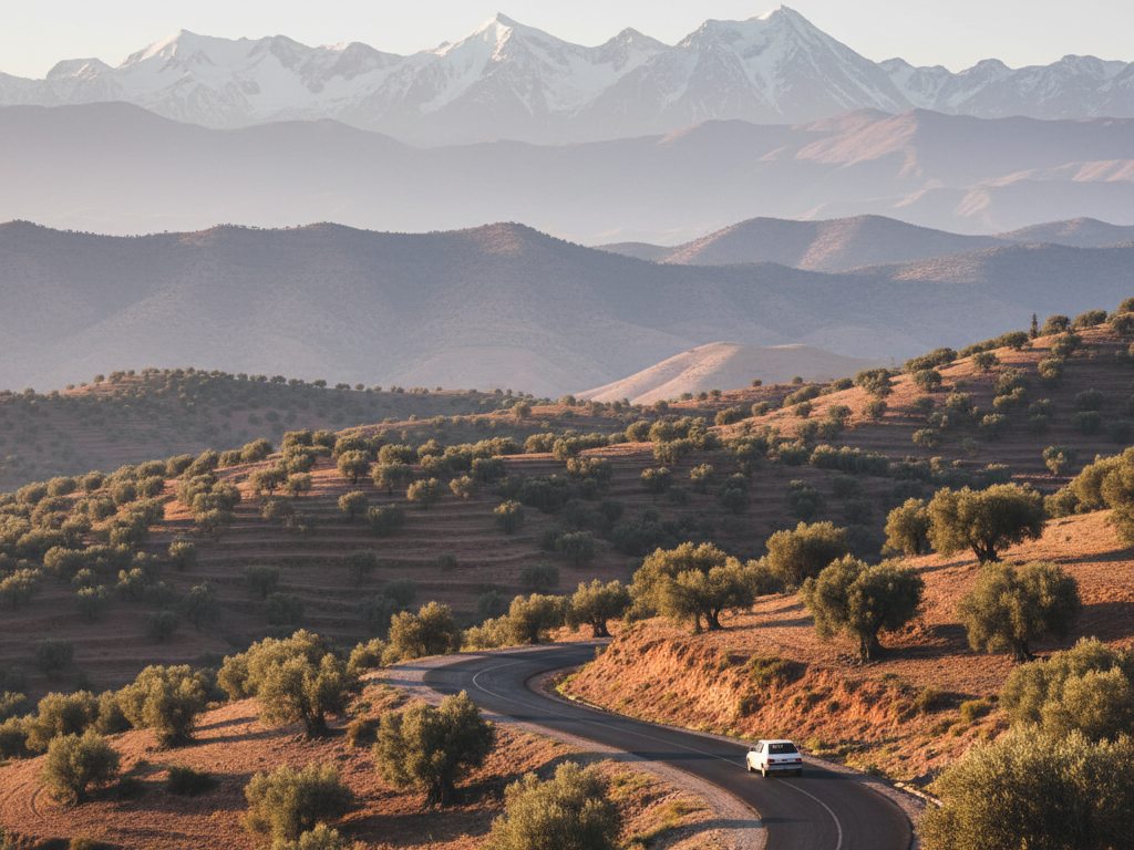 Car rental pickup point in Morocco